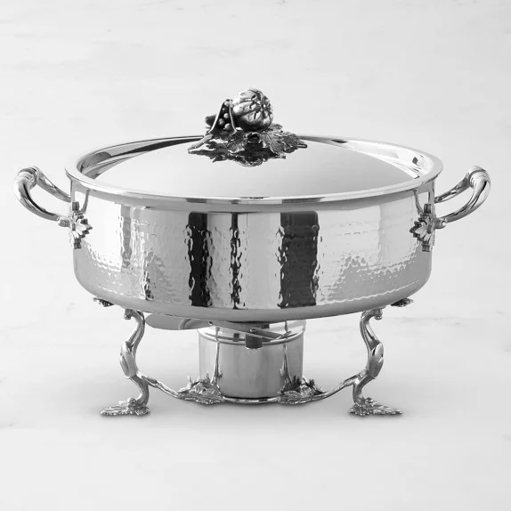 Ruffoni Opus Prima Hammered Stainless-Steel Warming Stand