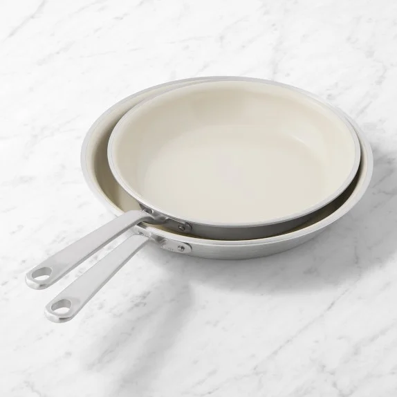 Made In Stainless-Steel Ceramic Nonstick Fry Pan, Set of 2