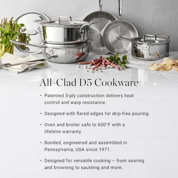 All-Clad D5® Polished Stainless-Steel Fry Pans