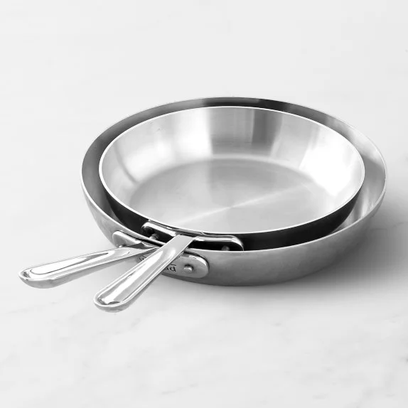 All-Clad D5® Polished Stainless-Steel French Skillet, Set of 2